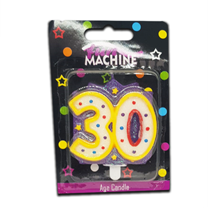 Fun Machine Age Candle 30,40,50,60 Years