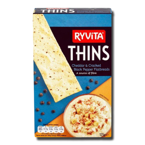 Ryvita Thins Cheddar & Black Pepper 125g Ryvita Thins Cheddar & Black Pepper 125g