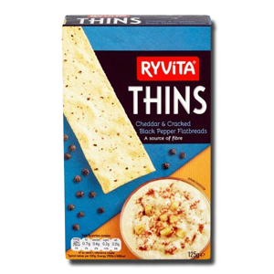 Ryvita Thins Cheddar & Black Pepper 125g