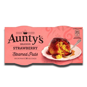 Aunty's Strawberry Steamed Puddings 2x100g