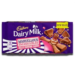 Cadbury Marvellous Smashables Jelly Popping Candy 180g Cadbury Marvellous Smashables Jelly Popping Candy 180g