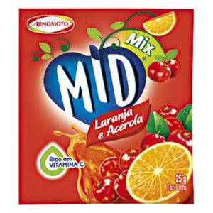 Mid Laranja e Acerola Pó Refresco 25g